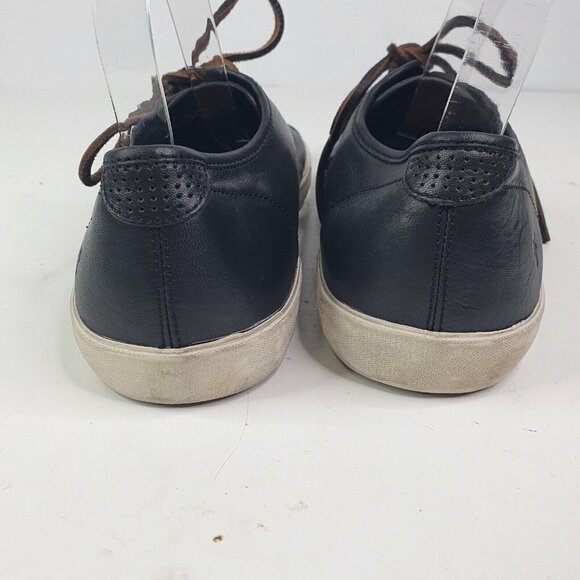 Frye Mens Size 12 Brett Low Sneaker Black Leather Lace Up Style Low Top - Picture 6 of 12